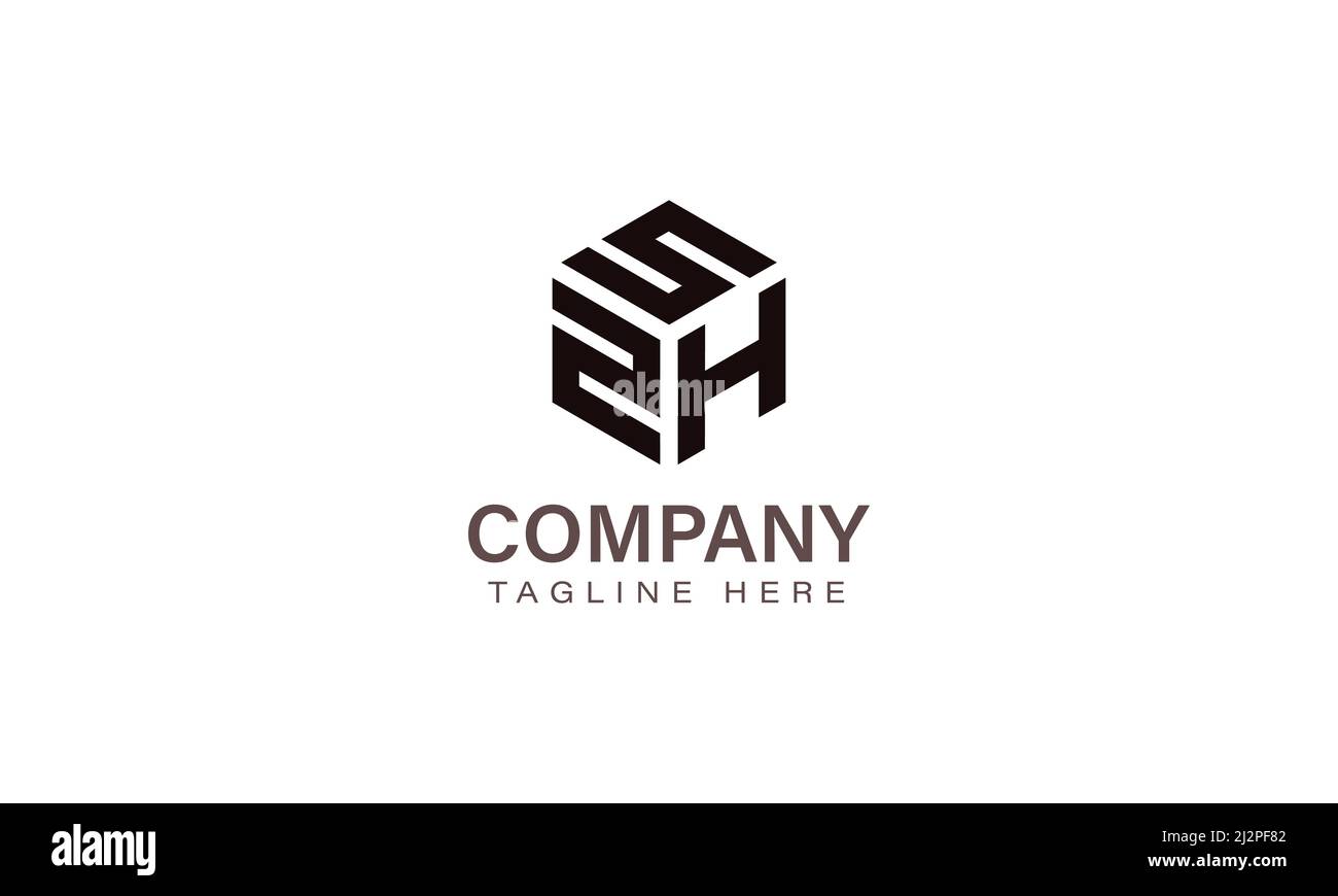 Logo SZH Letter, Logo a tre lettere, modello di icona vettoriale a forma esagonale S Z H. Illustrazione Vettoriale