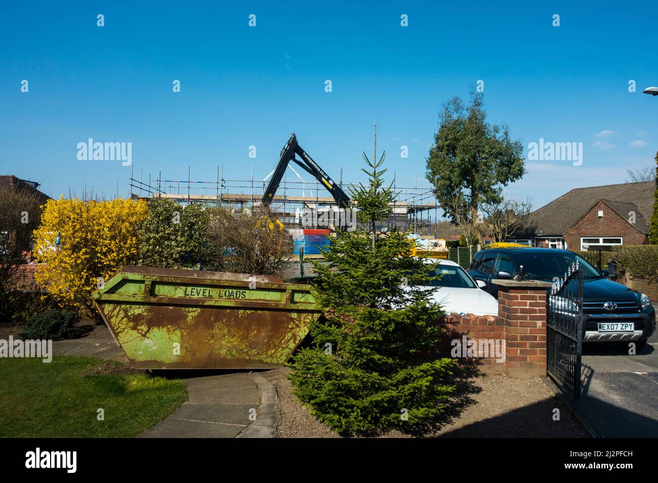 Ricostruzione ed estensione della casa, Lancashire, Inghilterra, Regno Unito. Foto Stock