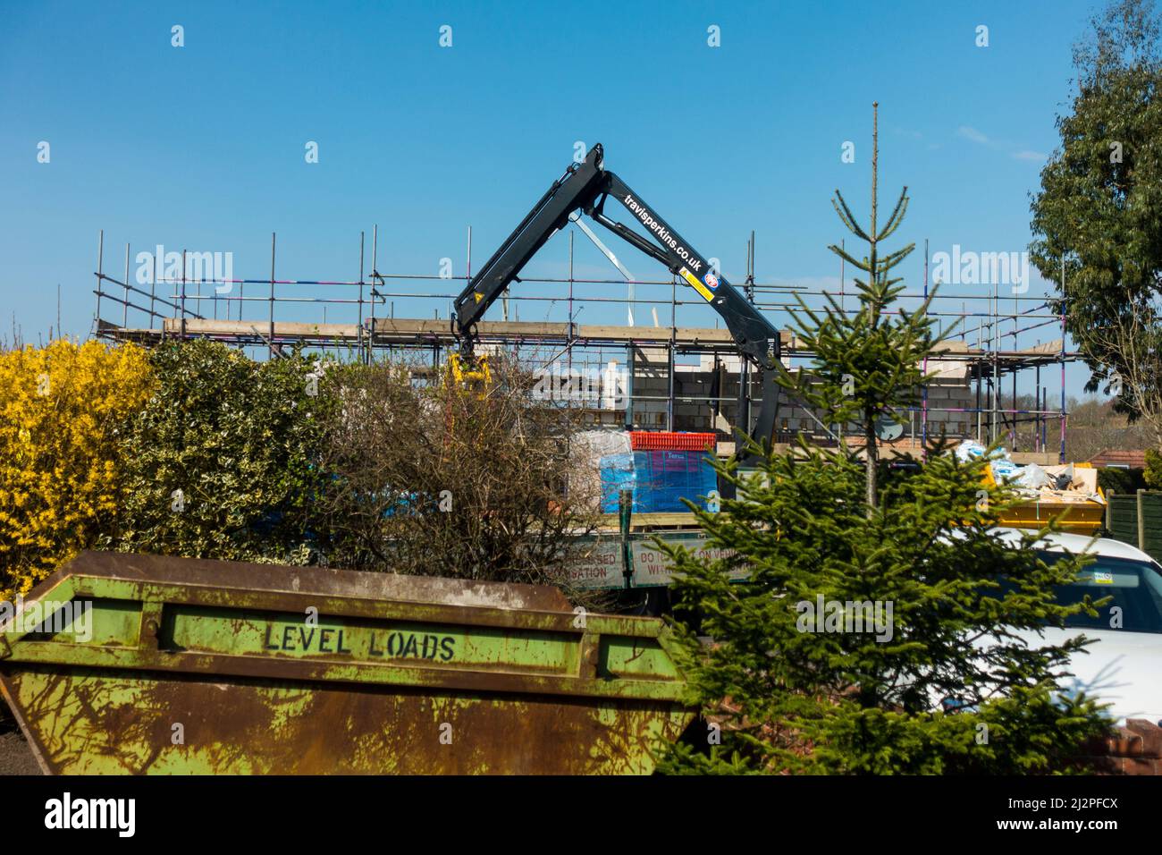 Ricostruzione ed estensione della casa, Lancashire, Inghilterra, Regno Unito. Foto Stock