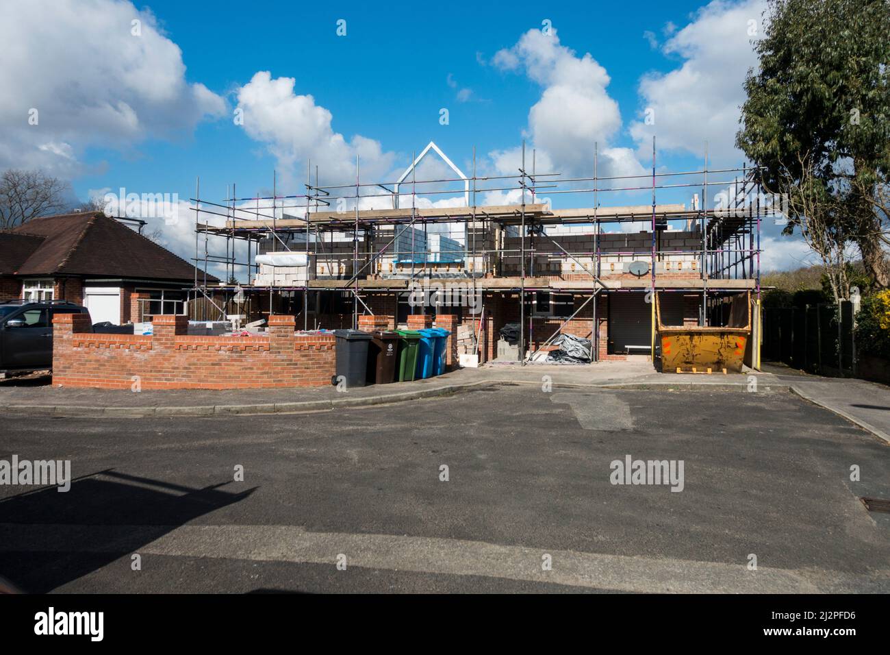 Ricostruzione ed estensione della casa, Lancashire, Inghilterra, Regno Unito. Foto Stock