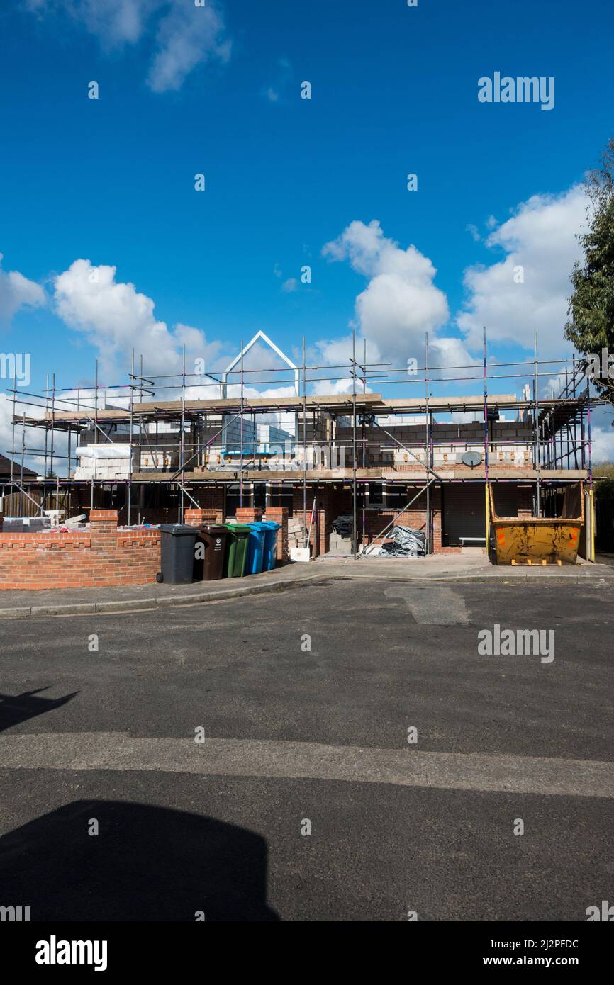 Ricostruzione ed estensione della casa, Lancashire, Inghilterra, Regno Unito. Foto Stock