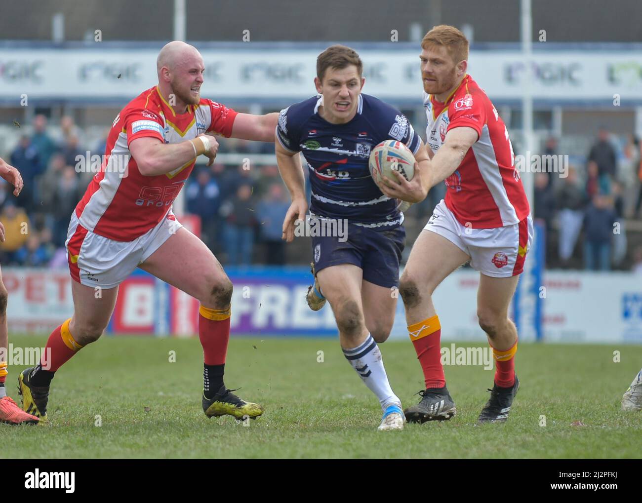 Featherstone, West Yorkshire, Regno Unito il 3rd aprile 2022. Partita del campionato tra Featherstone Rovers e Sheffield Eagles al Millennium Stadium di Featherstone, West Yorkshire, Regno Unito il 3rd aprile 2022 Credit: Craig Cresswell/Alamy Live News Foto Stock