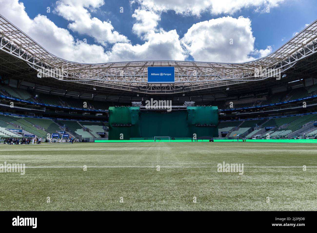 San Paolo, Brasile. 03rd Apr 2022. SP - Sao Paulo - 04/03/2022 - PAULISTA 2022 FINAL, PALMEIRAS X SAO PAULO - veduta generale dello stadio Arena Allianz Parque con palco allestito per uno spettacolo per la partita tra Palmeiras e Sao Paulo per il campionato Paulista 2022. Foto: Ettore Chiereguini/AGIF Credit: AGIF/Alamy Live News Foto Stock