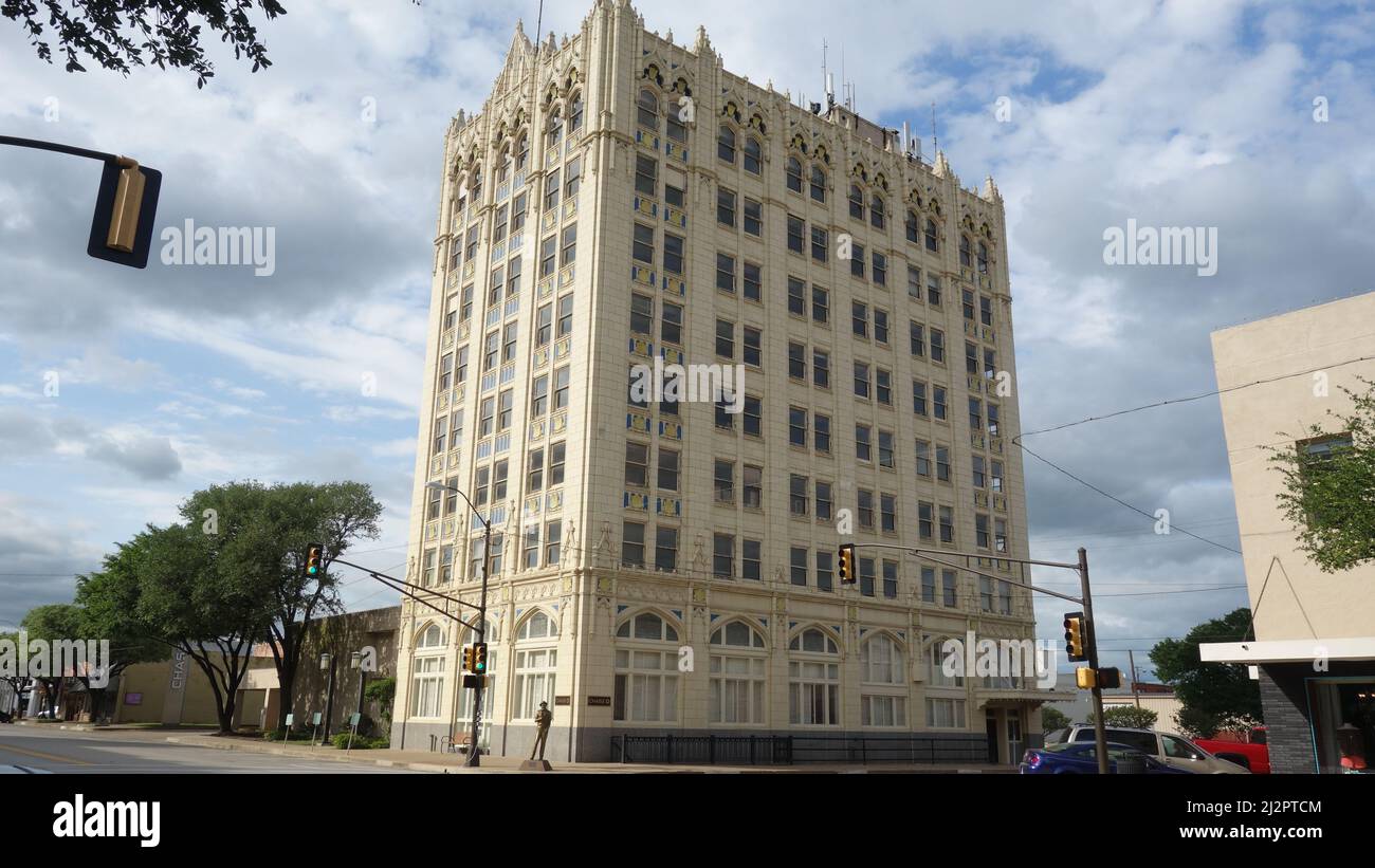 Edificio nella città di Corsicana, Texas, aprile 2017 Foto Stock