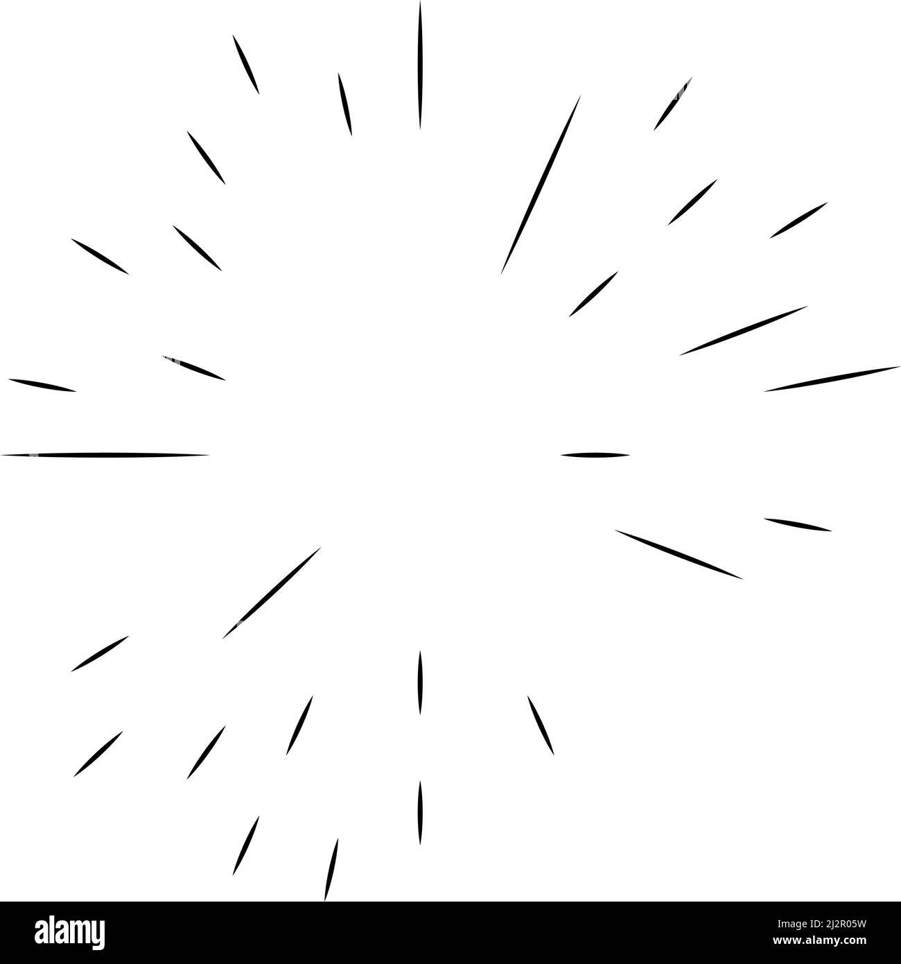 Linee circolari radiali casuali. Elemento vettoriale del cerchio geometrico astratto. Effetto burst, spiral, swirl. Illustrazione vettoriale di stock, grafica clip-art Illustrazione Vettoriale