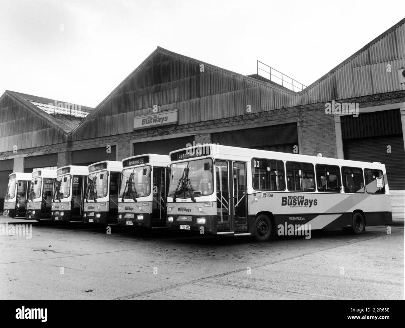 Busways Blue Riband Fleet, Tyne e Wear. Circa 1993. Foto Stock