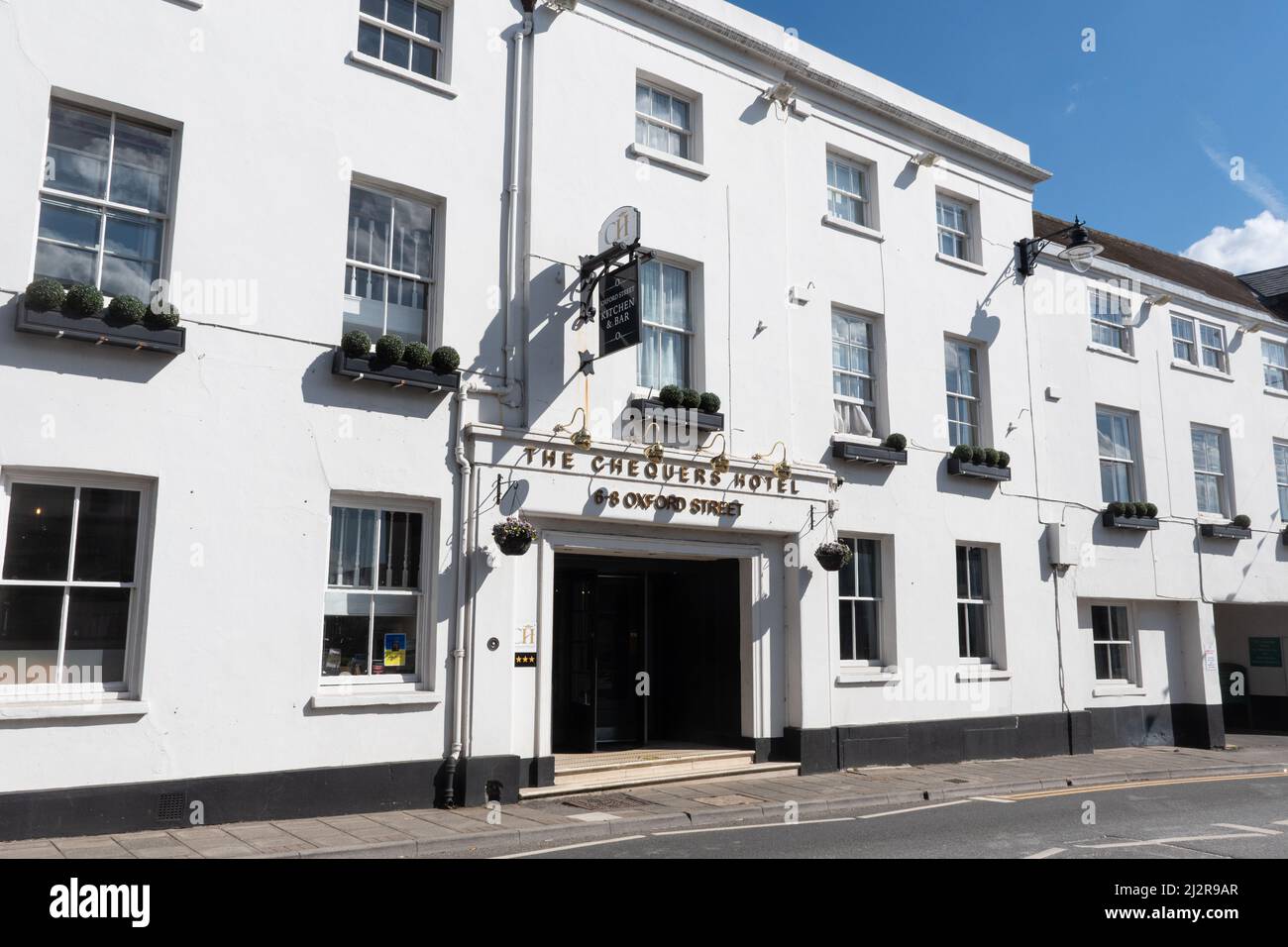 The Chequers Hotel, Newbury, Berkshire, Inghilterra, Regno Unito, in un tradizionale edificio di 18th secolo di coaching inn nel centro della città. Foto Stock