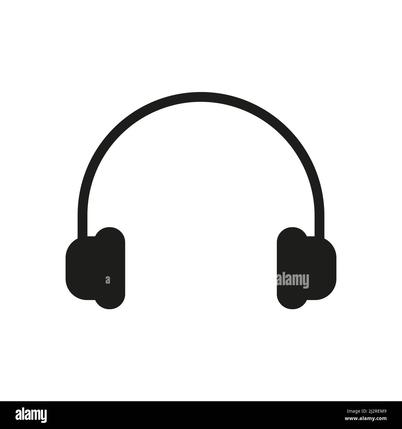 Icona vettore cuffie. Elemento musicale. Simbolo degli auricolari. Illustrazione isolata su sfondo bianco Illustrazione Vettoriale