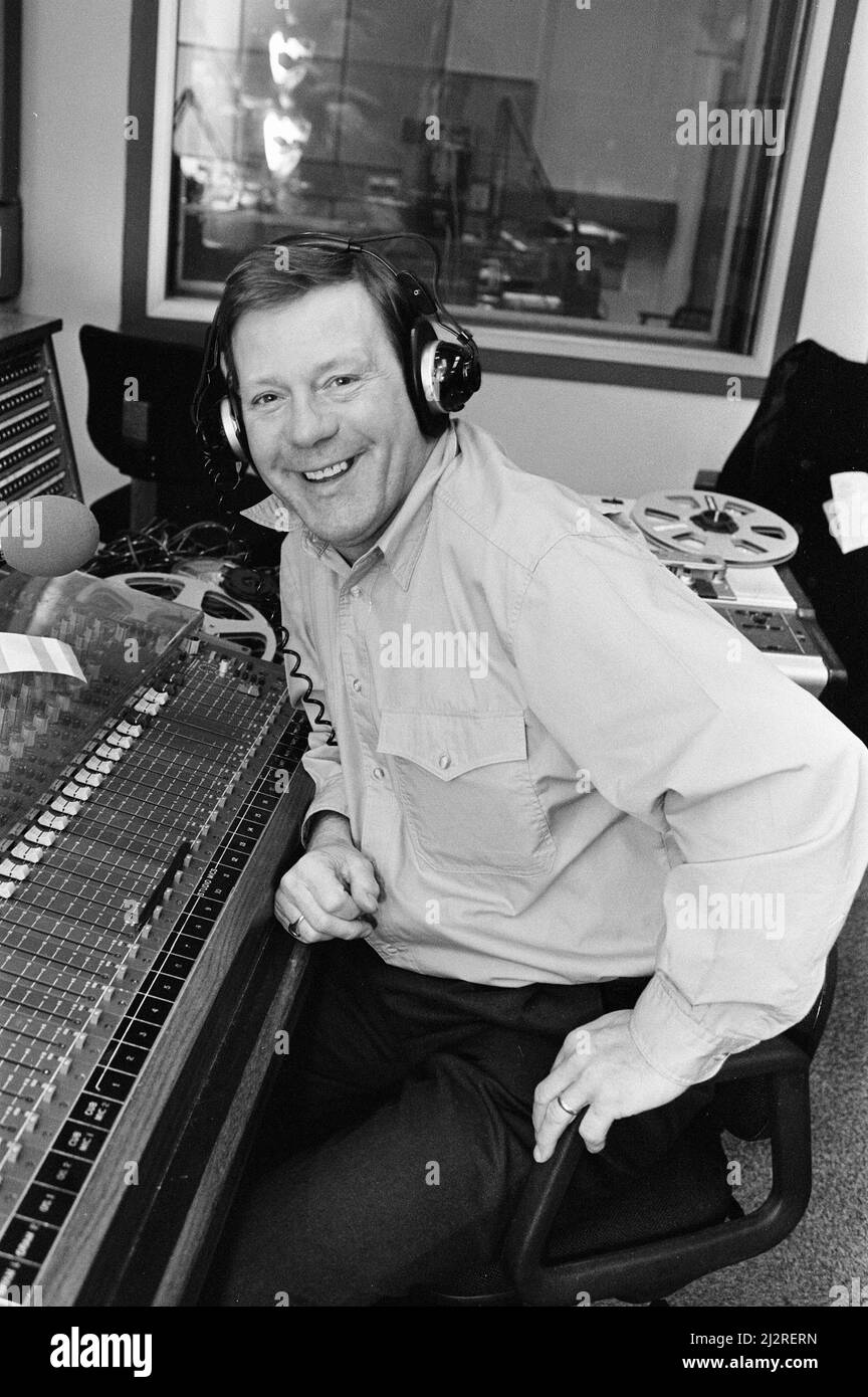 Billy Butler, BBC radio Merseyside Presenter, mercoledì 10th febbraio 1993. Foto Stock