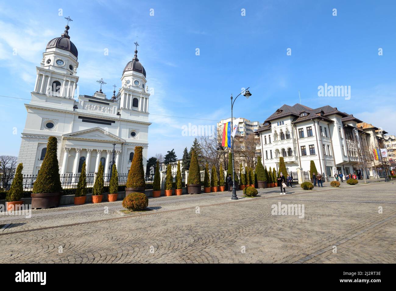 Cattedrale Metropolitana di Iași, Romania. Chiesa ortodossa rumena costruita in stile rinascimentale a Iasi. Catedrala Mitropolitană din Iași. Foto Stock