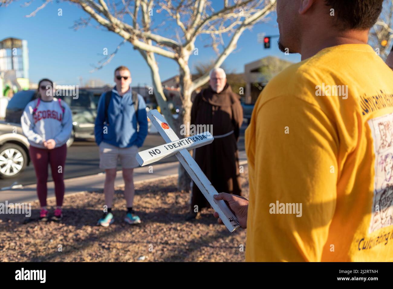 Douglas, Arizona - la veglia di preghiera "Healing Our Borders" ricorda i migranti che sono morti attraversando il confine tra Stati Uniti e Messico. Trecento corpi sono stati reco Foto Stock