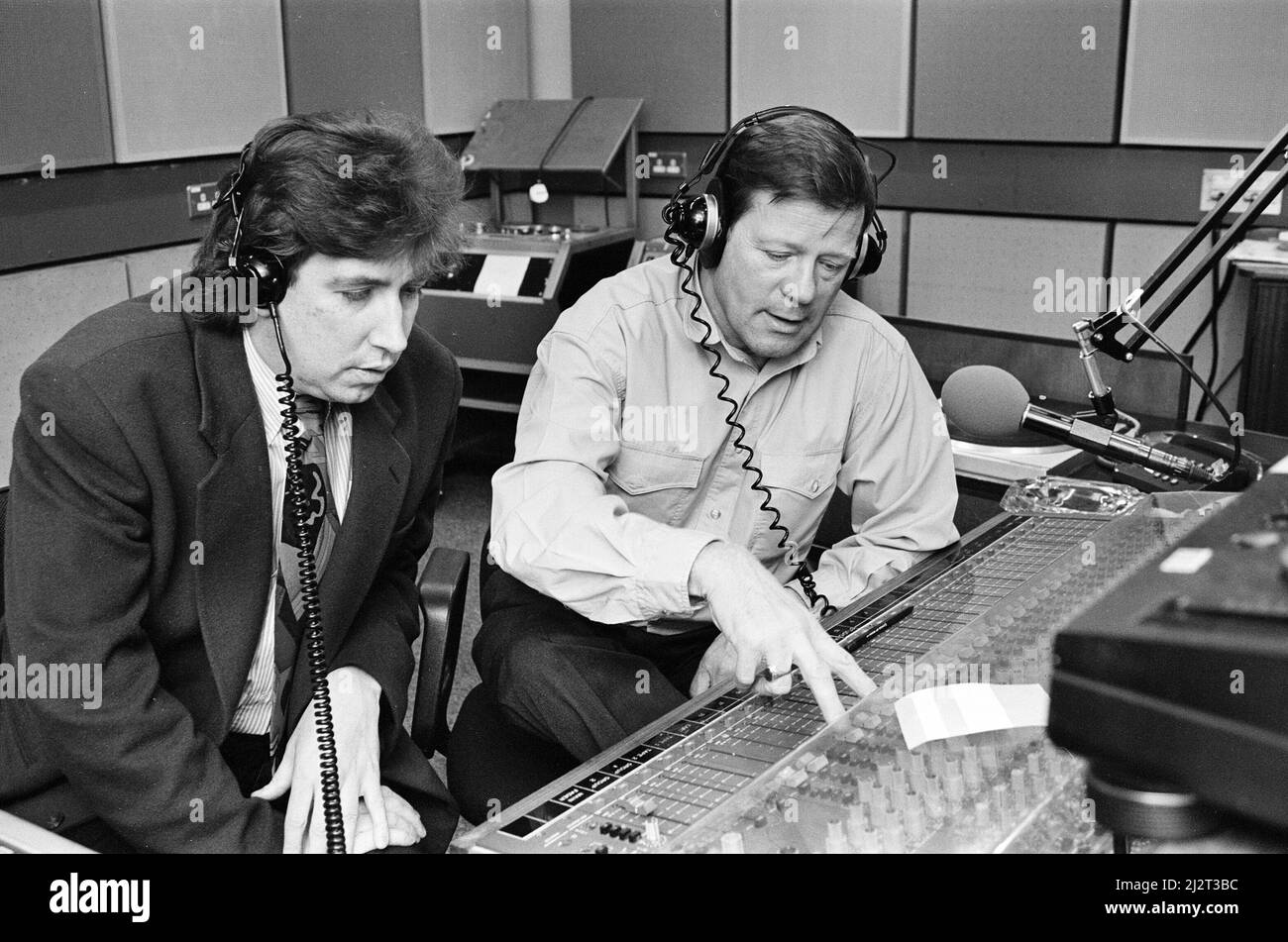 Billy Butler, BBC radio Merseyside Presenter, mercoledì 10th febbraio 1993. Foto Stock