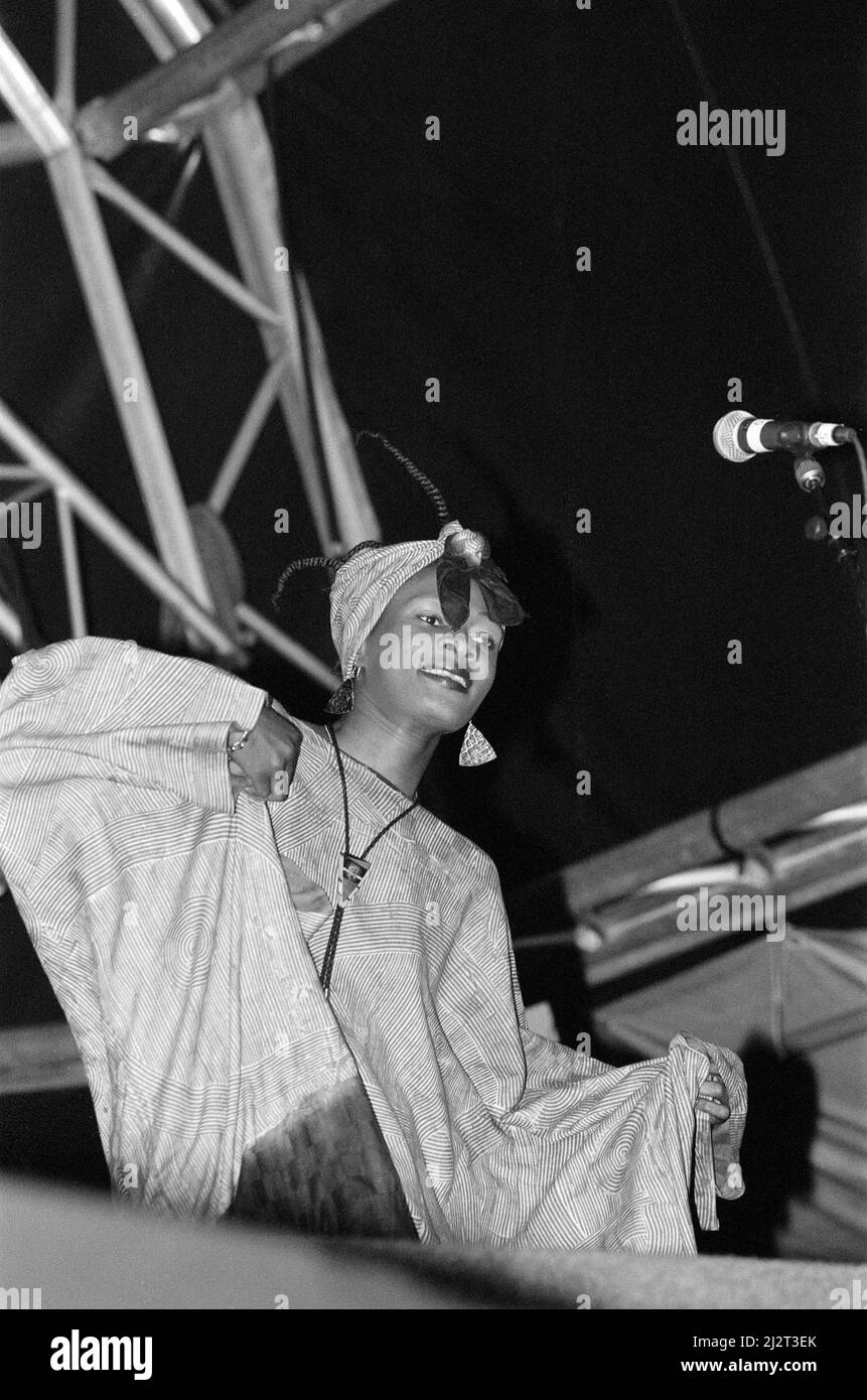 Artisti che si esibiscono al festival WOMAD di Rivermead a Reading, Berkshire, 17th luglio 1992. Foto Stock