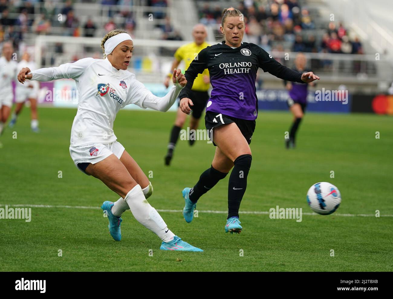 WASHINGTON, DC, USA - 02 APRILE 2022: Durante una partita MLS tra D.C United e Atlanta United FC, IL 02 aprile 2022, presso Audi Field, Washington, CC. (Foto di Tony Quinn-Alamy Live News) Foto Stock