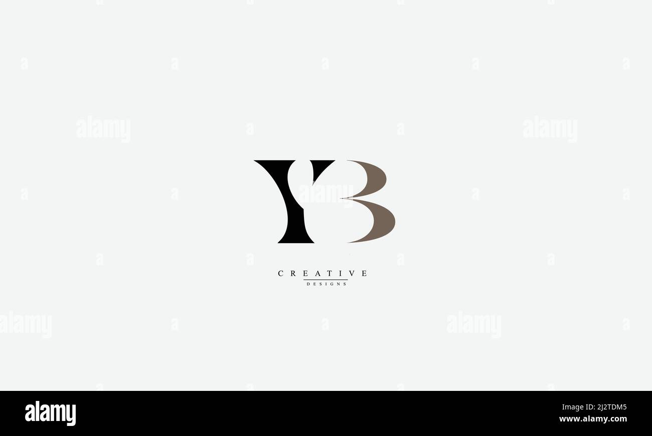 Lettere alfabetiche iniziali logo monogramma YB BY Y B. Illustrazione Vettoriale