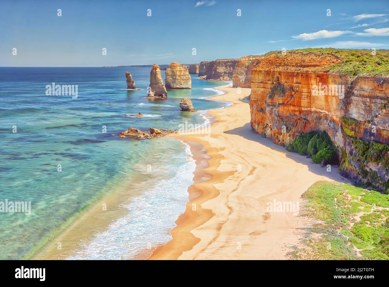 I dodici Apostoli lungo la Great Ocean Road, Shipwreck Coast, Victoria, Australia Foto Stock