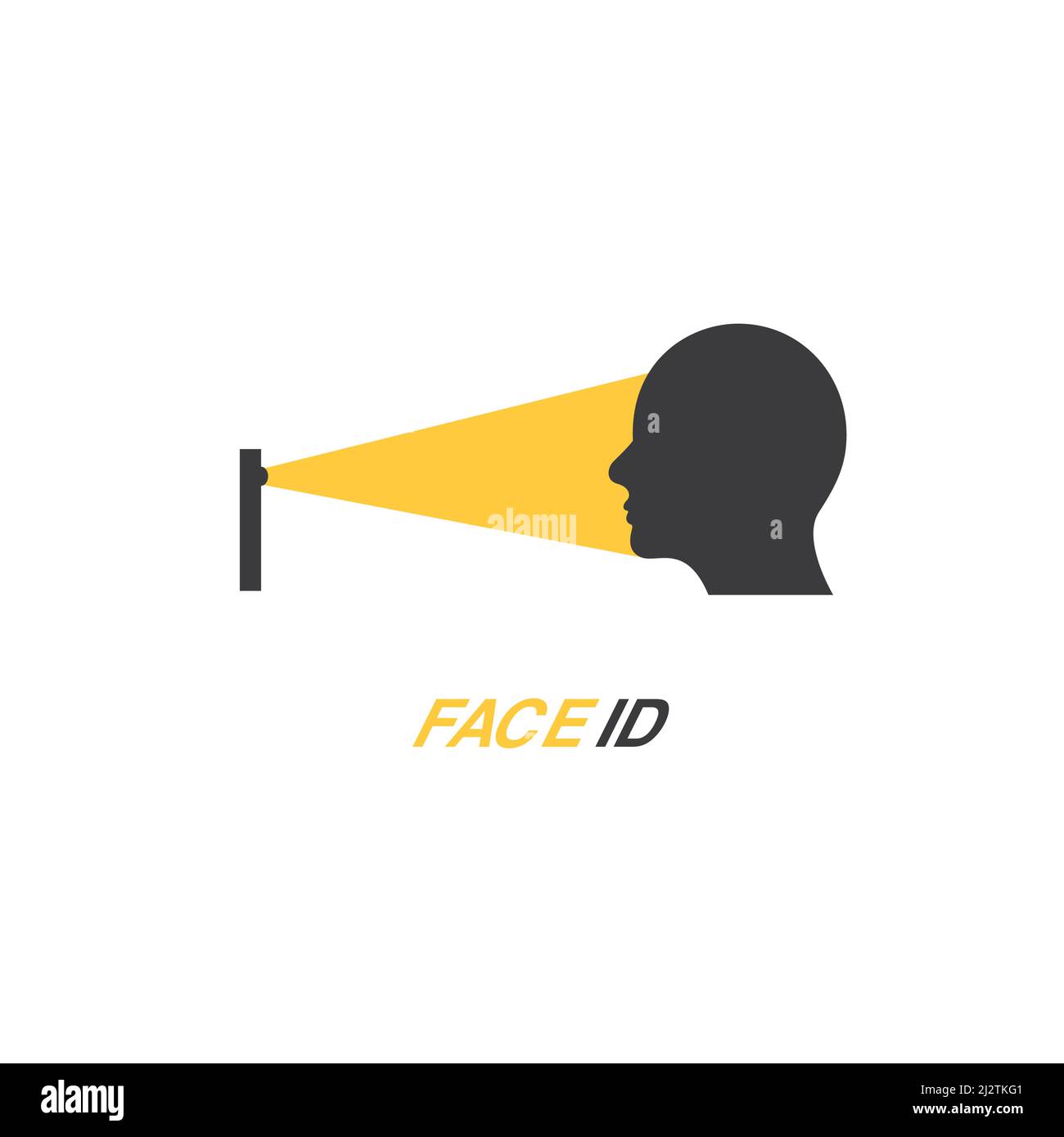Icona di rilevamento id riconoscimento facciale. Icona digitale vettoriale biometrica per l'identificazione delle foto facciali Illustrazione Vettoriale