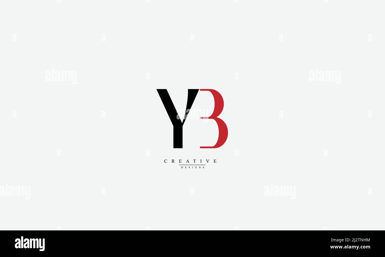 Lettere alfabetiche iniziali logo monogramma yb di Illustrazione Vettoriale