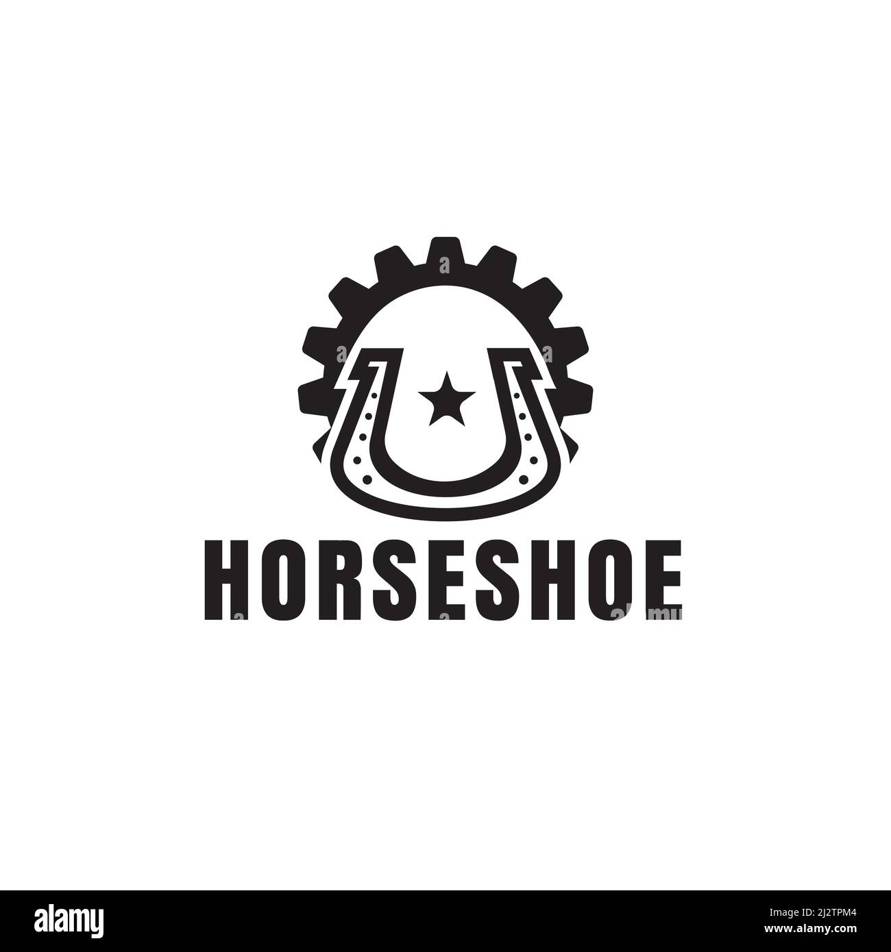 Illustrazione del logo del vettore Horseshoe per Country, Western, Cowboy, Farm Illustrazione Vettoriale