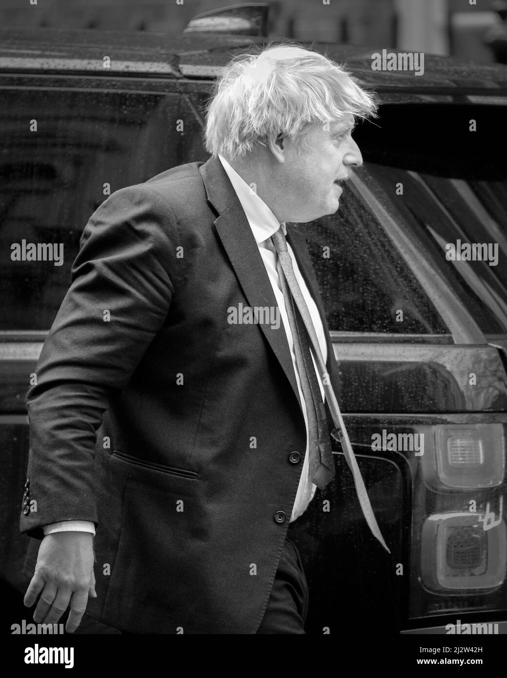 Il primo ministro britannico Boris Johnson a Downing Street, Londra, Regno Unito Foto Stock
