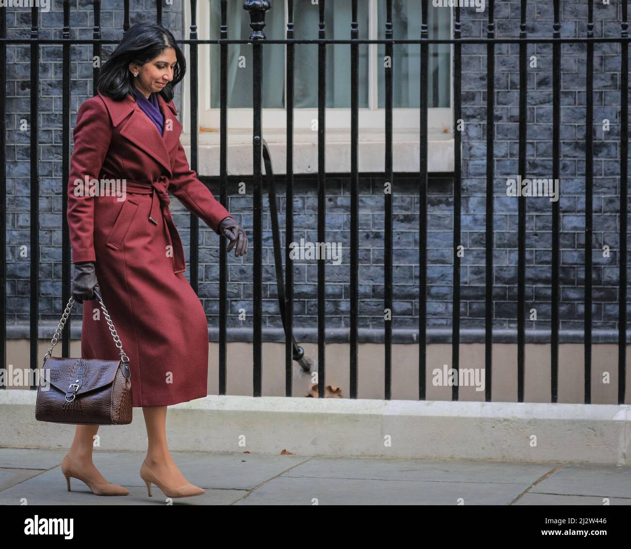 Suella Braverman, procuratore generale, politico del Partito conservatore britannico, Downing Street, Londra, Regno Unito Foto Stock
