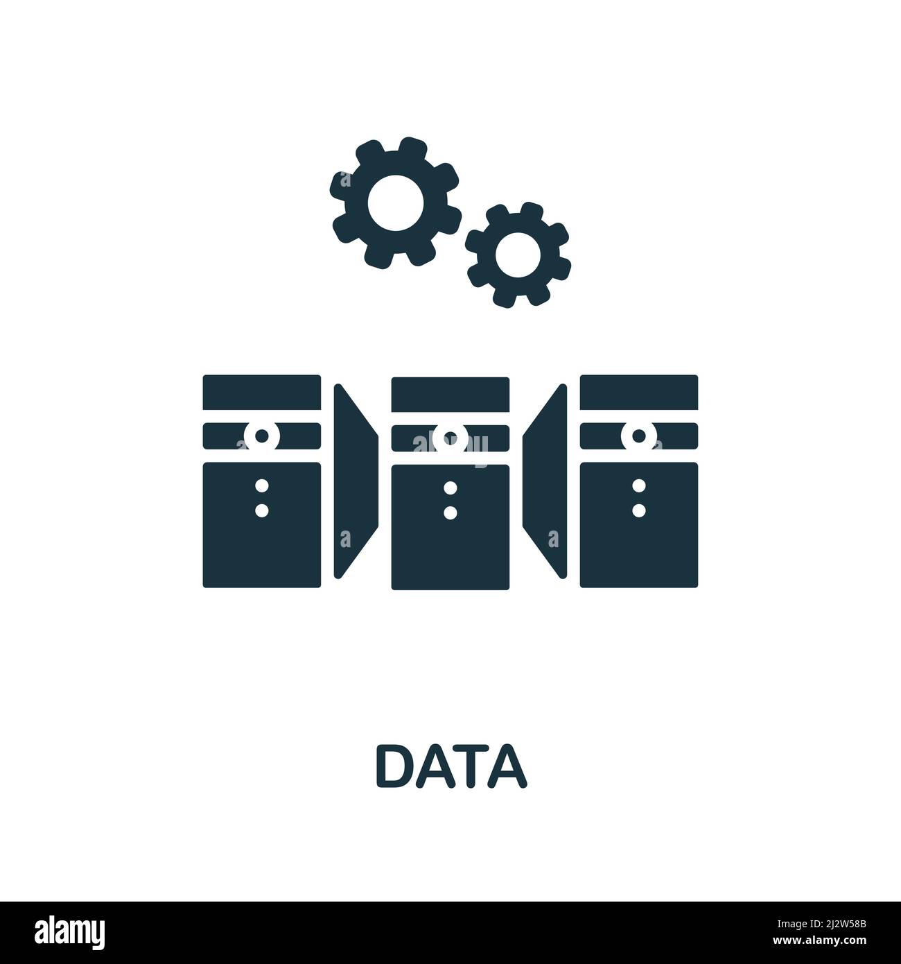 Icona dati. Icona monocromatica Simple Data per modelli, web design e infografiche Illustrazione Vettoriale