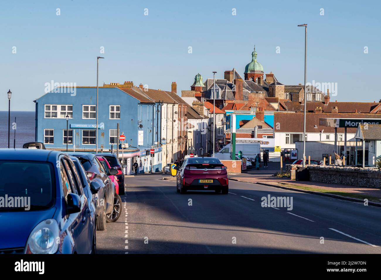 Cromer sulla costa nord del Norfolk un popolare luogo di staycation. East Anglia, Inghilterra, Regno Unito. Foto Stock