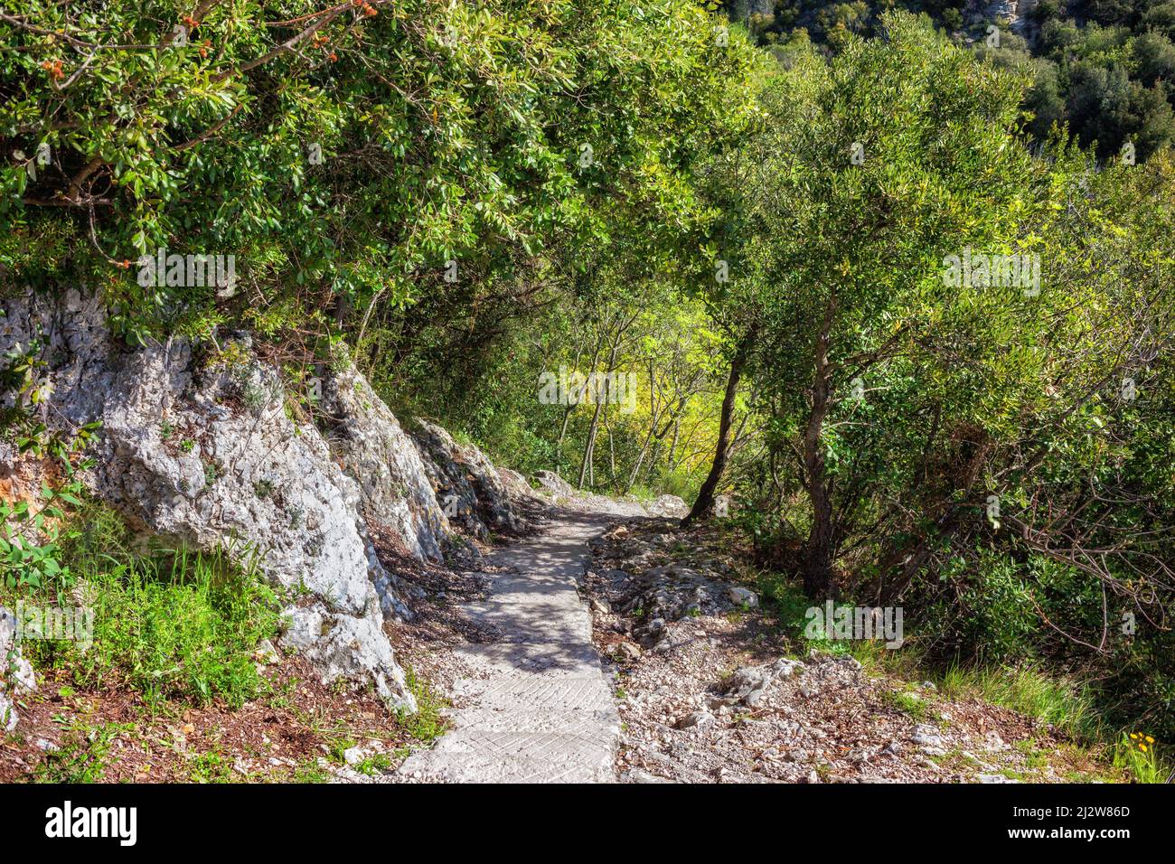 Sentiero Nietzsche in Francia, sentiero costiero sulla Costa Azzurra - Costa Azzurra, regione Alpes Maritimes. Foto Stock