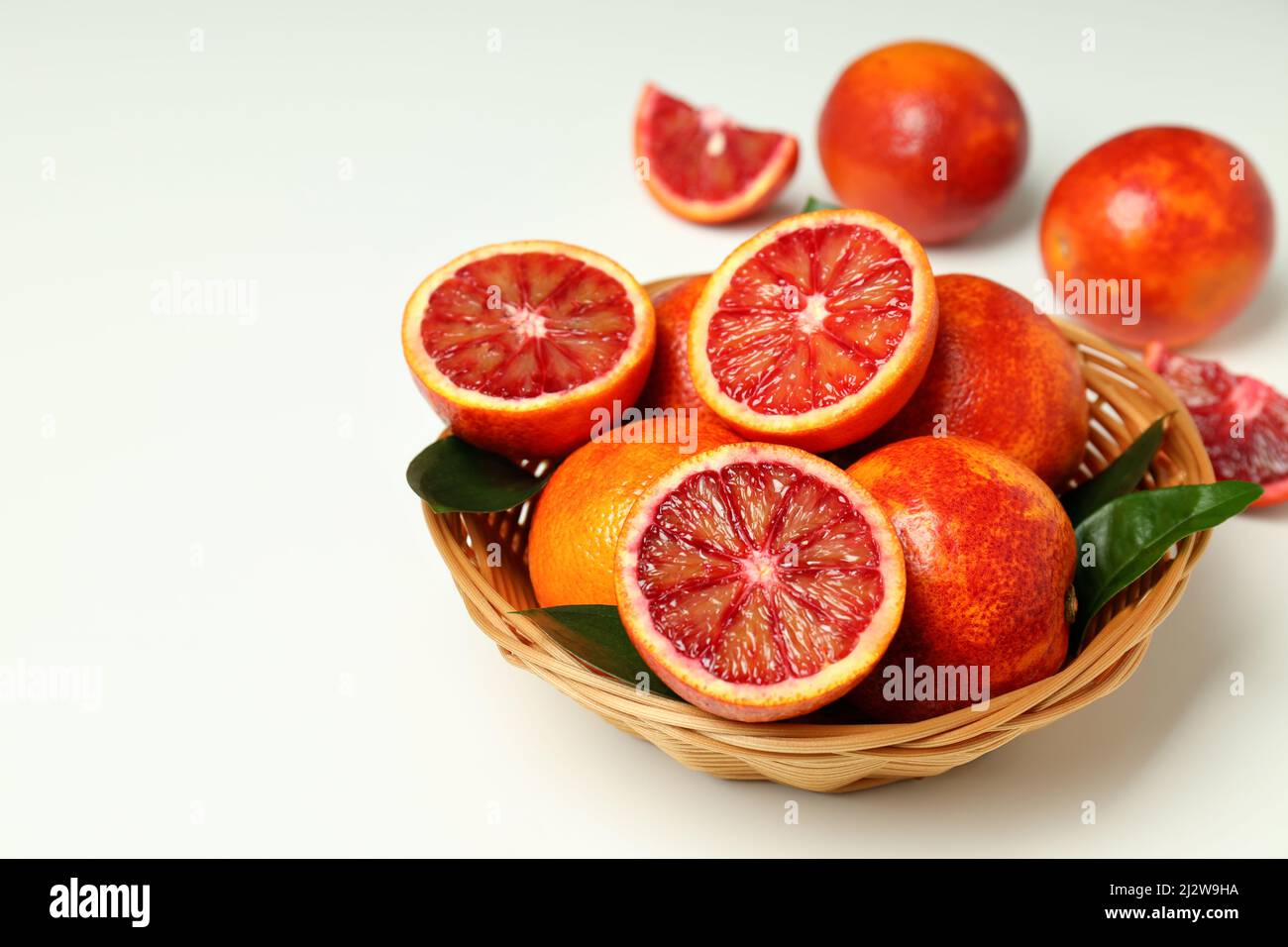 Concetto di agrumi con arancio rosso, spazio per testo Foto Stock