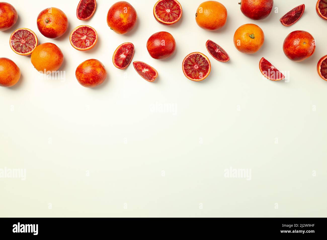 Concetto di agrumi con arancio rosso, spazio per testo Foto Stock