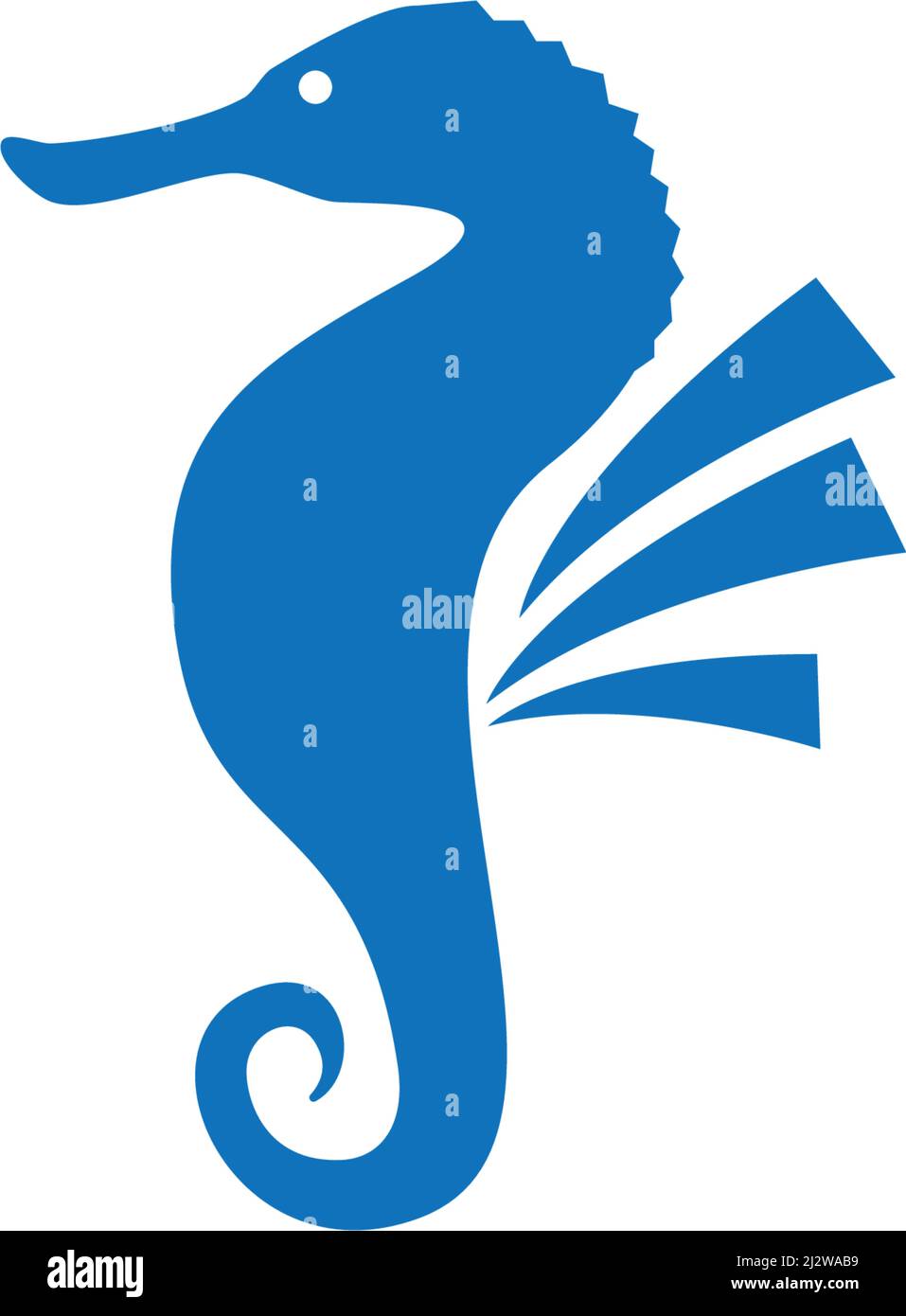 Sea Horse illustrazione logo vettoriale flat design Illustrazione Vettoriale