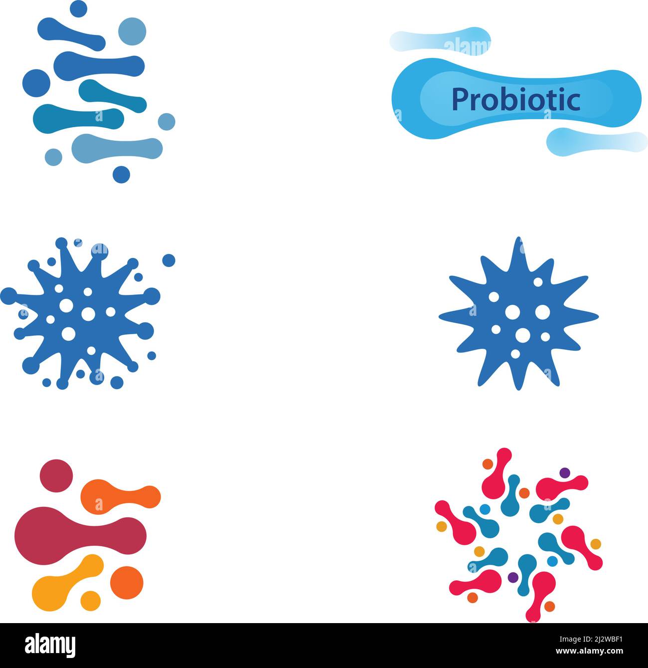 Icona batterica probiotica vettore flat design Illustrazione Vettoriale