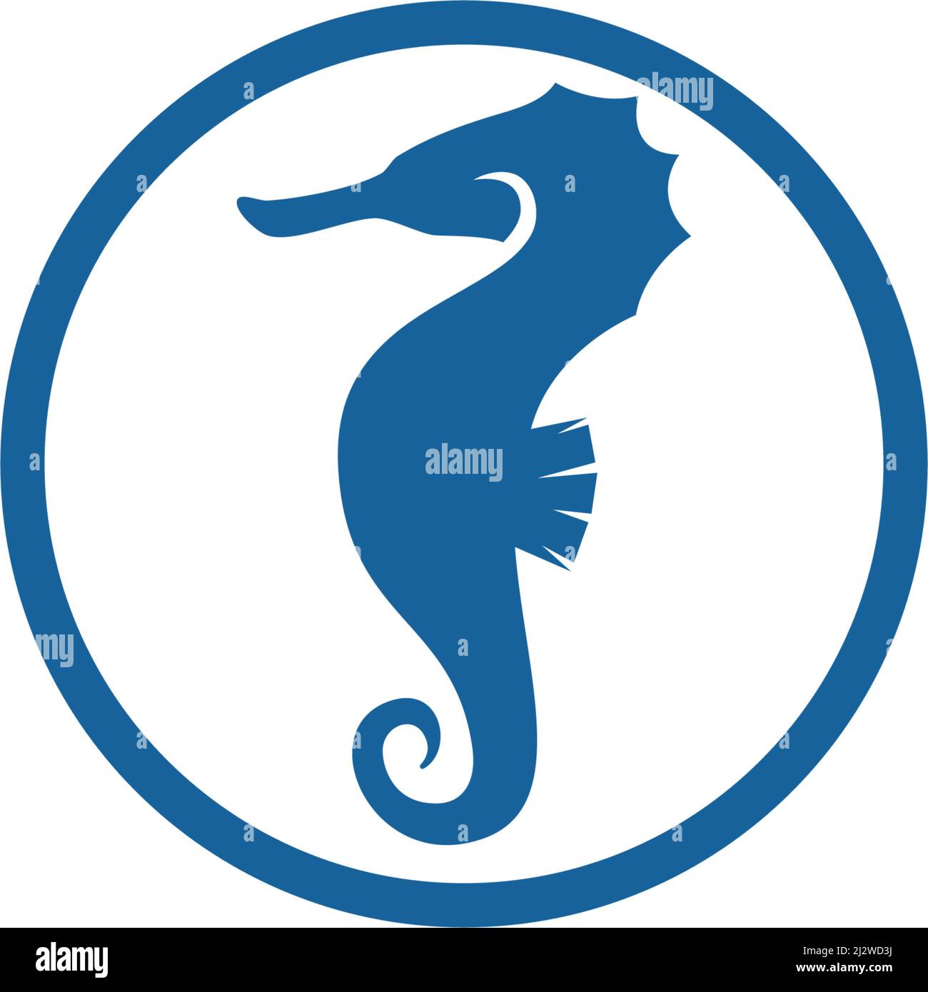 Sea Horse illustrazione logo vettoriale flat design Illustrazione Vettoriale