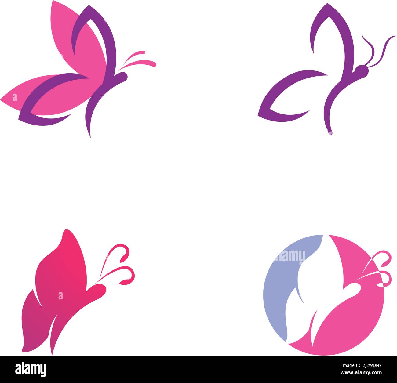 Disegno vettoriale modello con logo Butterfly Illustrazione Vettoriale