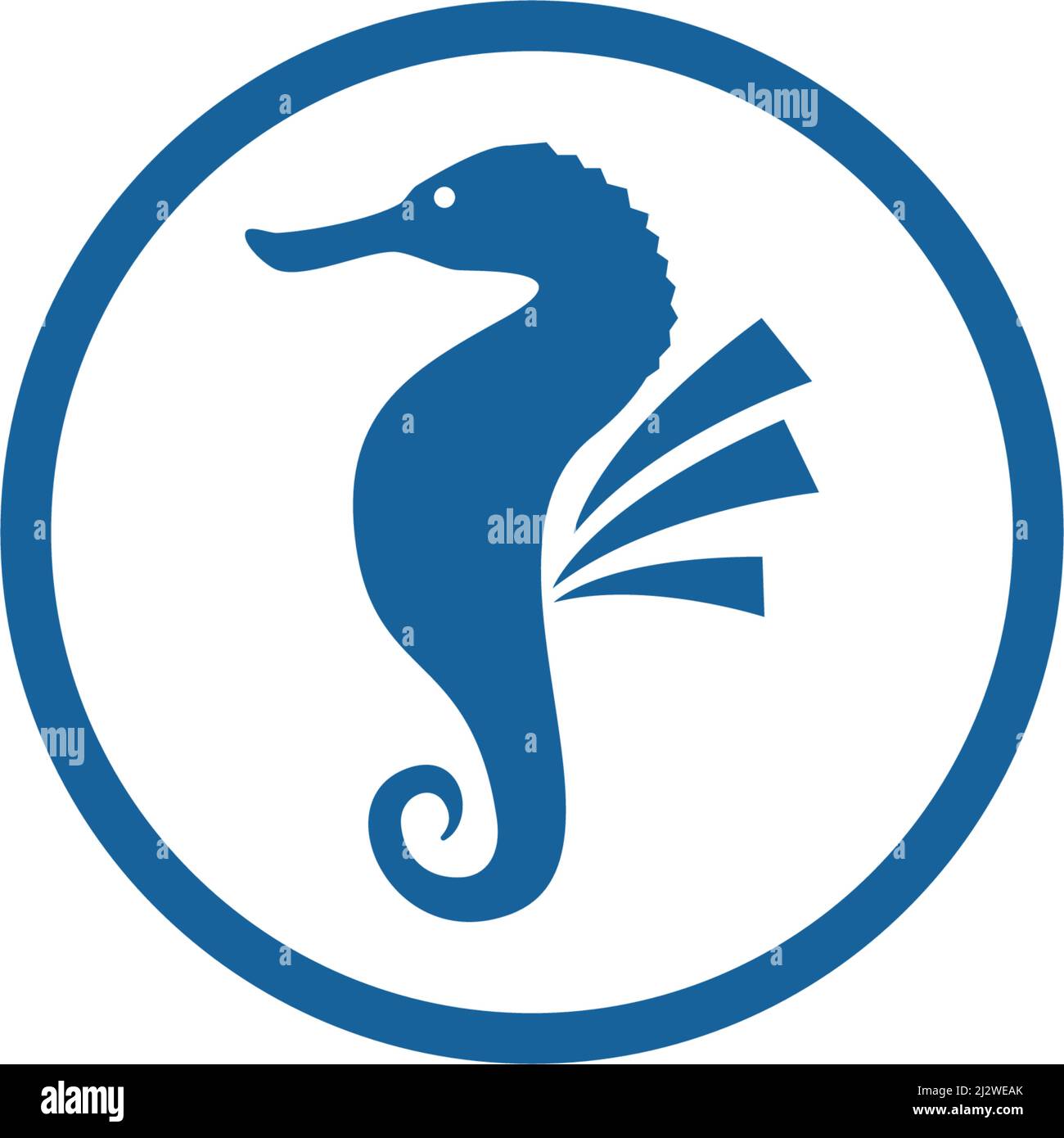 Sea Horse illustrazione logo vettoriale flat design Illustrazione Vettoriale