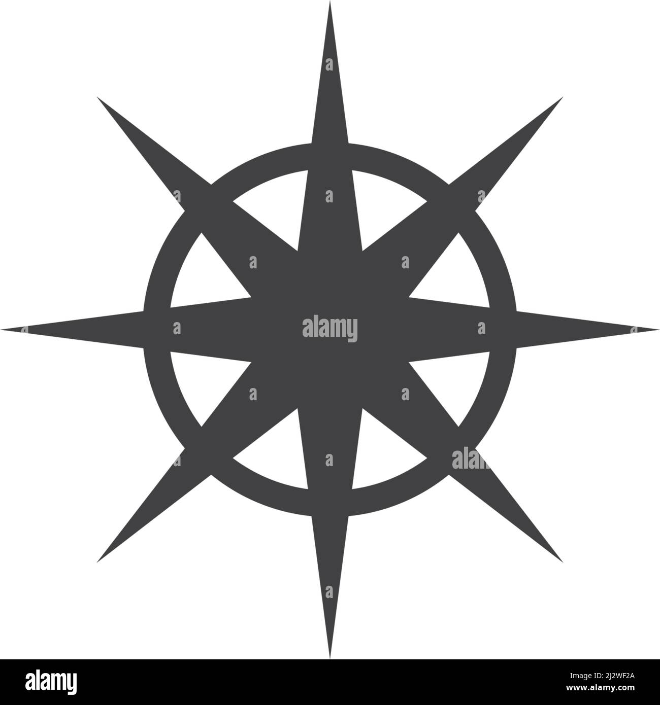 Design piatto vettoriale con logo Compass Illustrazione Vettoriale