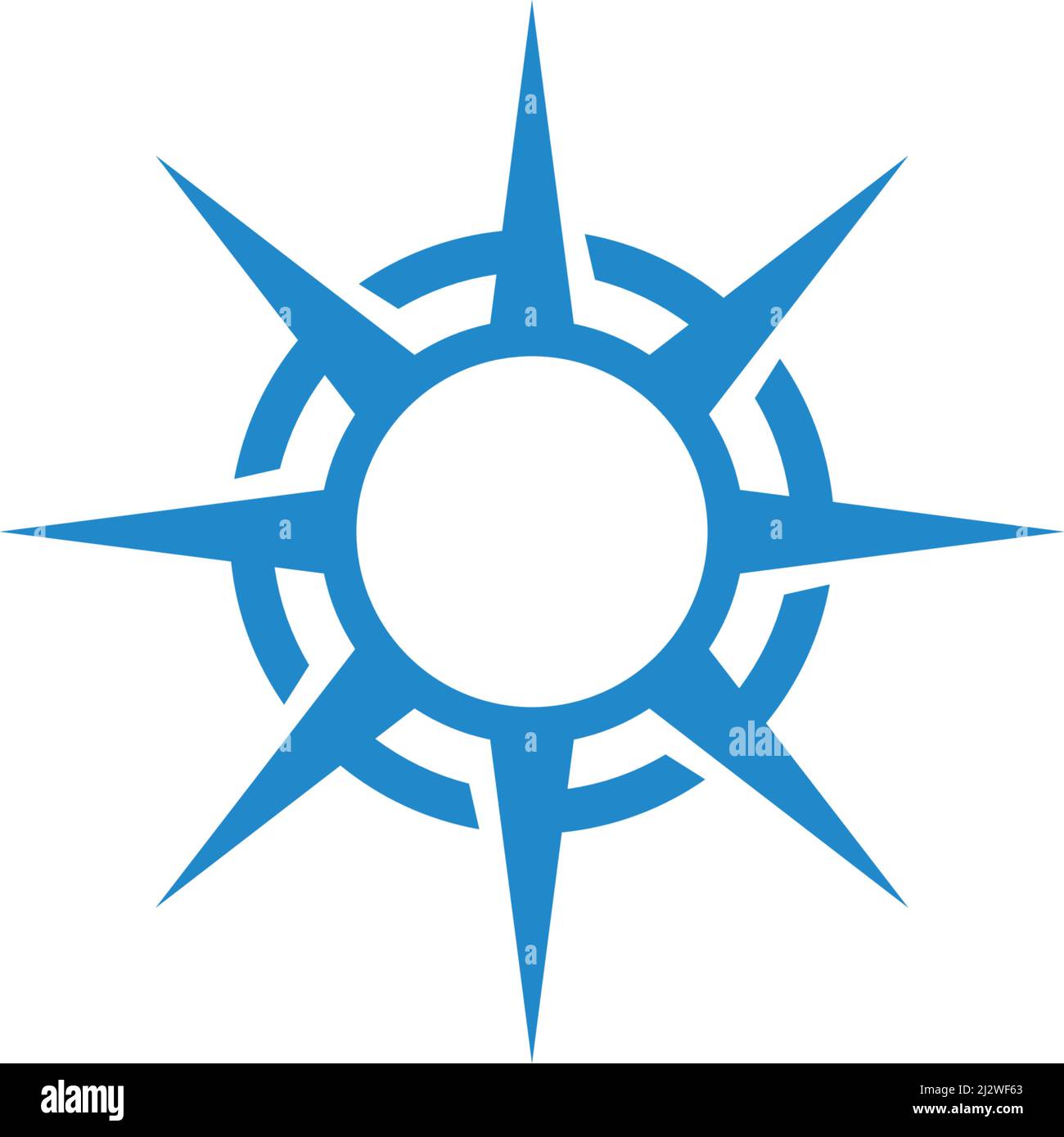 Design piatto vettoriale con logo Compass Illustrazione Vettoriale