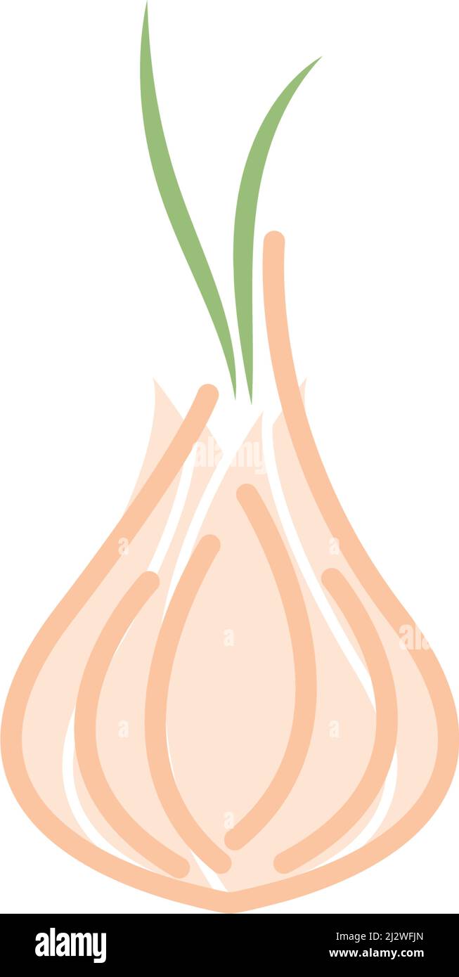 Simbolo di illustrazione dell'aglio disegno vettoriale dell'icona del logo Illustrazione Vettoriale