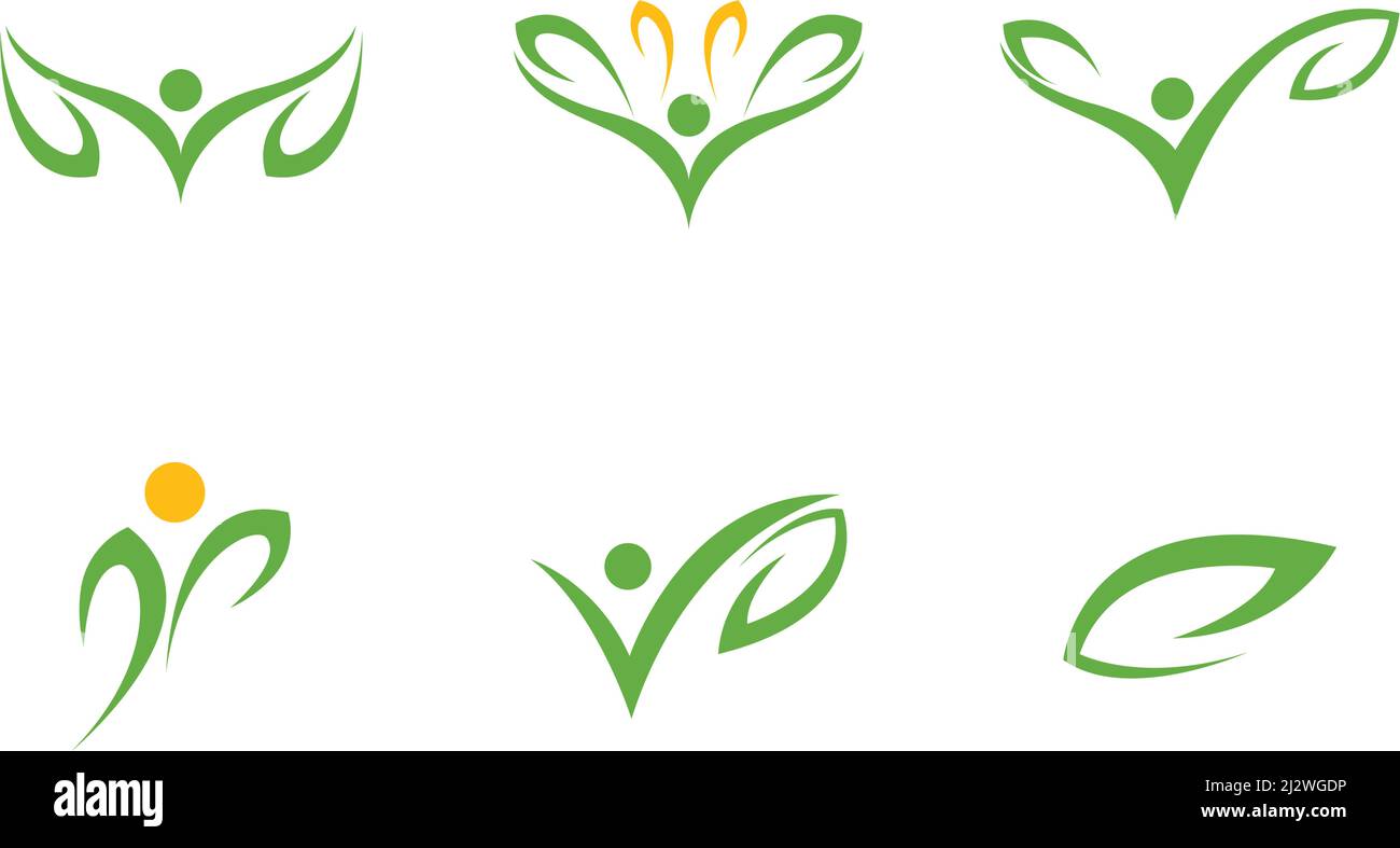 Icona vettore modello logo persone sane Illustrazione Vettoriale