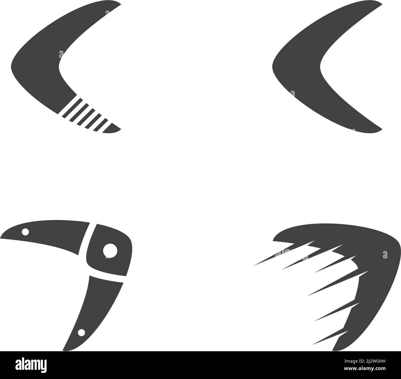 Boomerang logo illustrazione vettoriale flat design Illustrazione Vettoriale