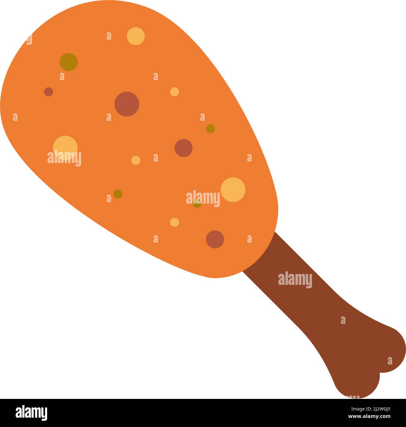 Icona di illustrazione del vettore di pollo fritto Illustrazione Vettoriale