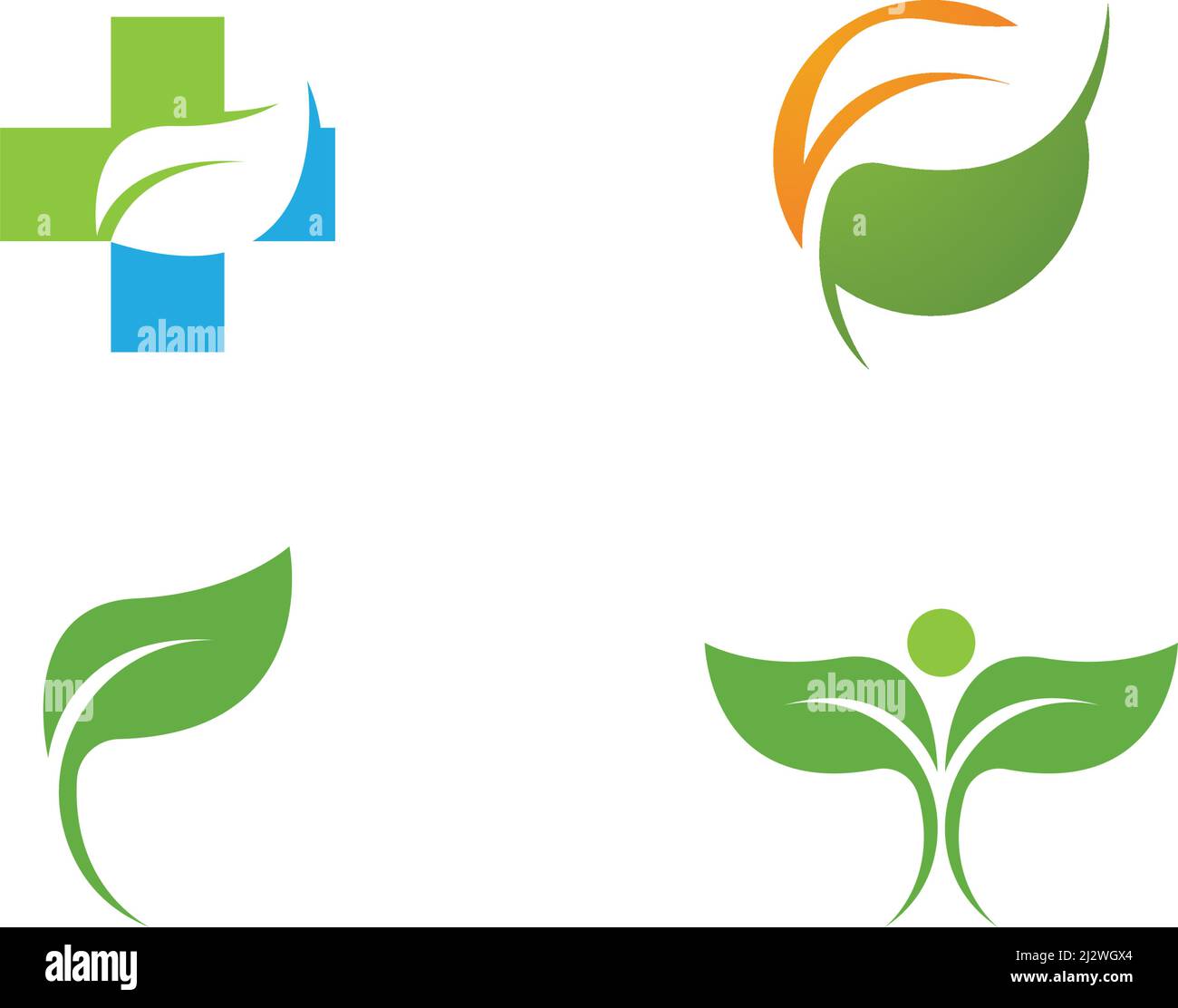 Icona vettore elemento natura ecologia logo foglia verde Illustrazione Vettoriale