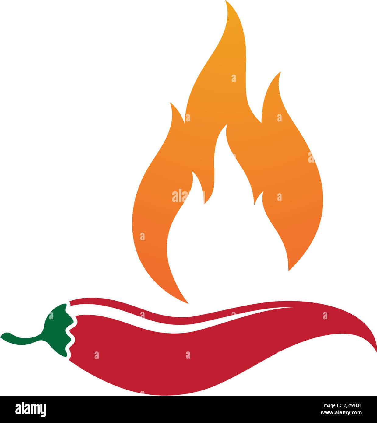 Modello vettoriale logo illustrazione Hot Chili Illustrazione Vettoriale