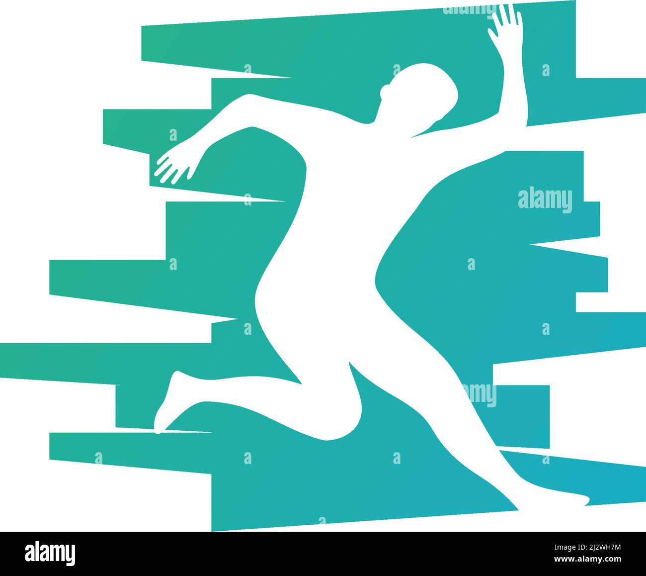 Modello vettoriale di illustrazione della silhouette di persone in esecuzione Illustrazione Vettoriale