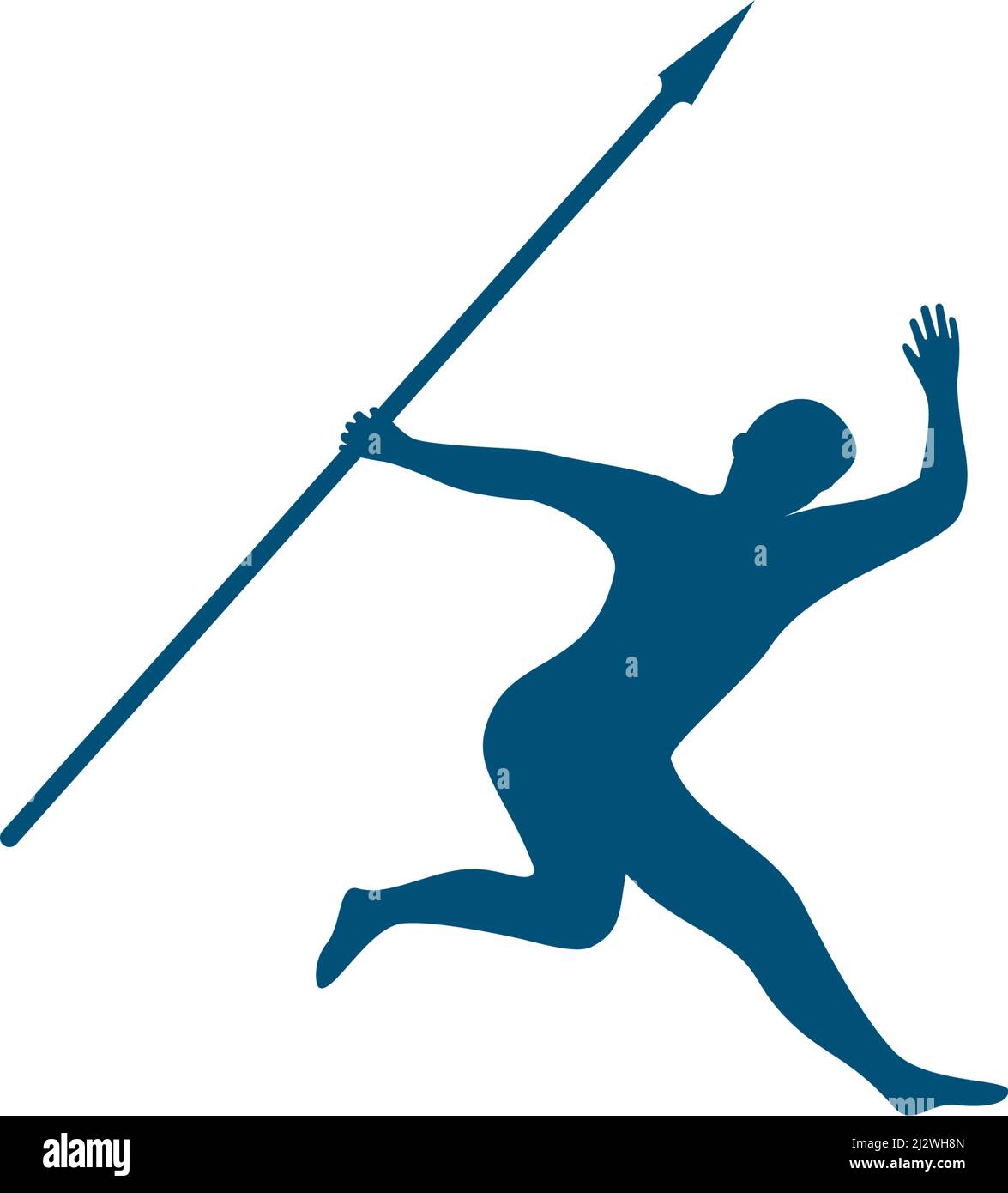 Vettore di illustrazione della silhouette del giocatore di atletica Illustrazione Vettoriale