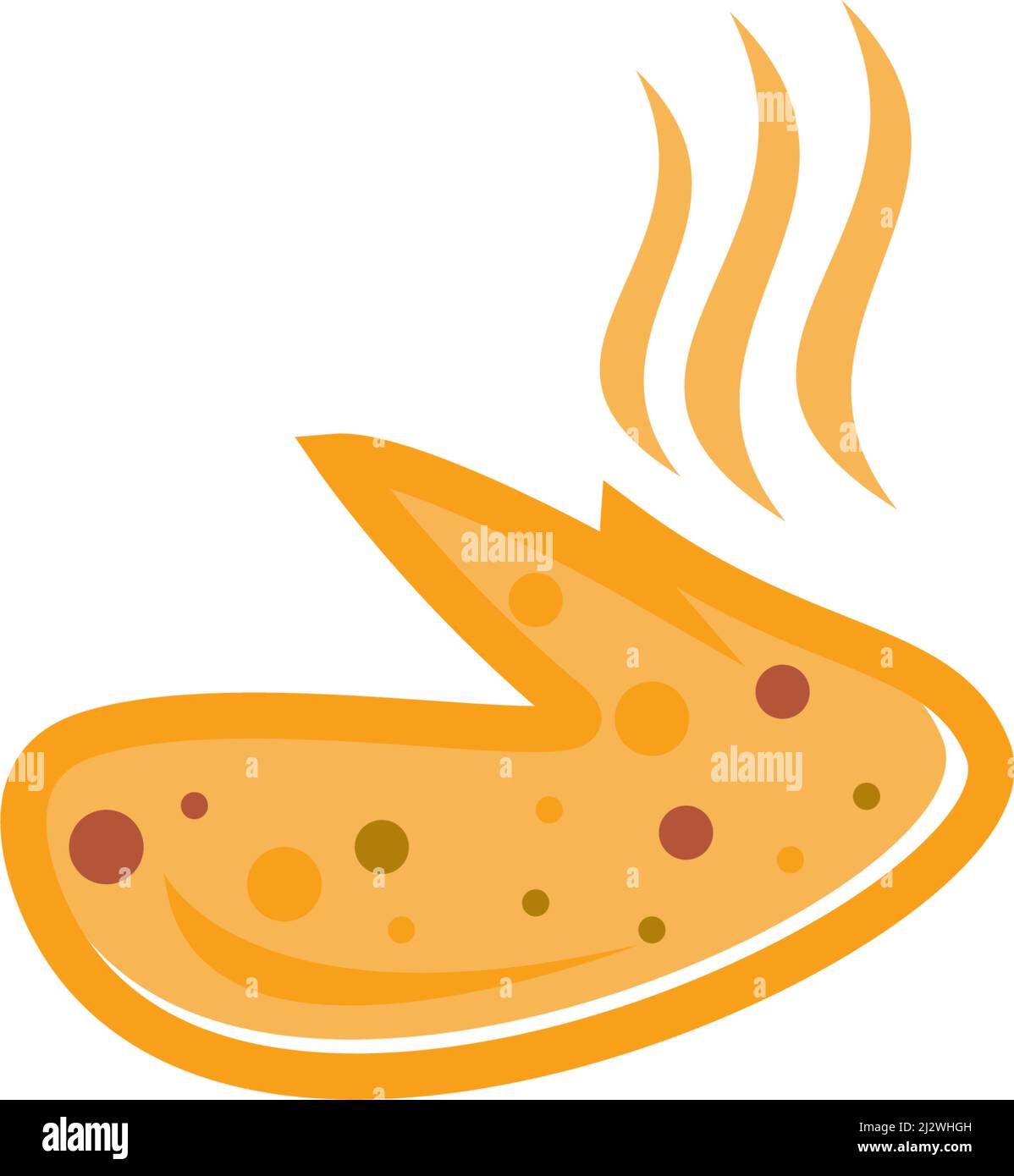 Icona di illustrazione del vettore di pollo fritto Illustrazione Vettoriale