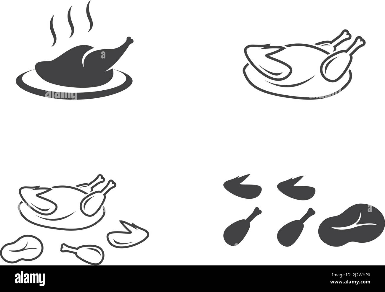 Icona di illustrazione del vettore di pollo fritto Illustrazione Vettoriale