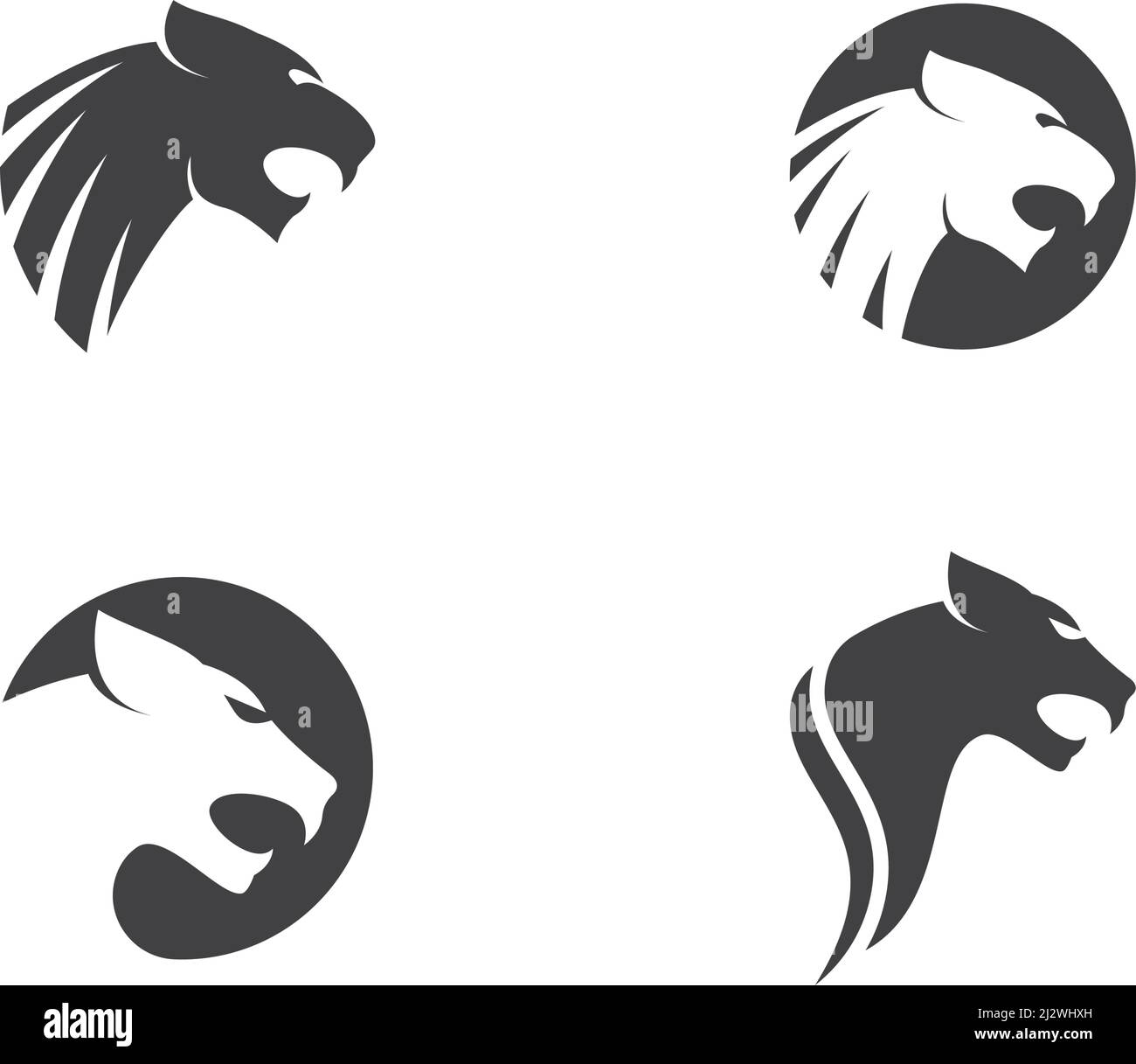 Modello di illustrazione vettoriale per il disegno del logo Puma, Panther, Tiger o leopard Illustrazione Vettoriale