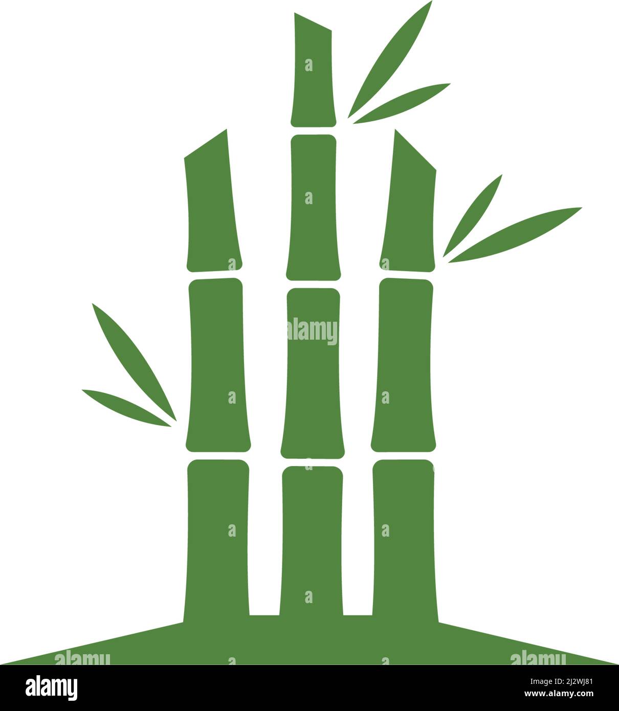 Bambù albero logo ilustration modello vettoriale Illustrazione Vettoriale