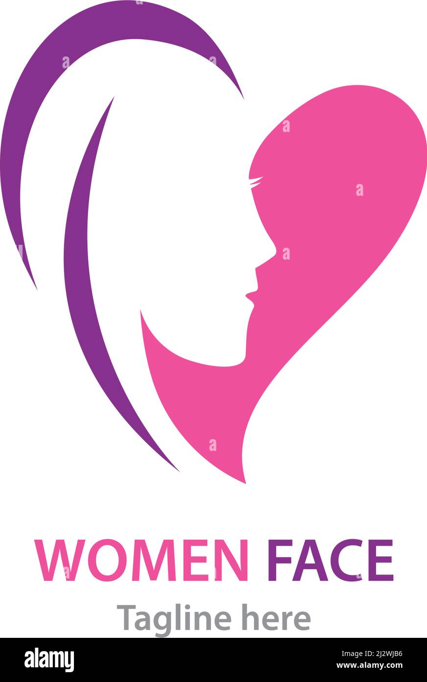 Modello con logo e silhouette per donna Illustrazione Vettoriale